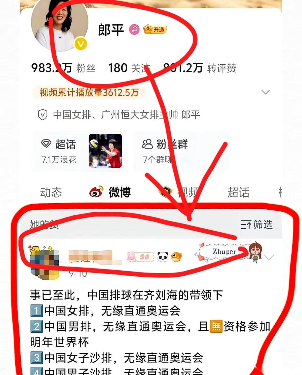 一张网传的截图，把中国排球前主帅郎平和现任排管中心主任赖亚文，同时拽进了舆论漩涡