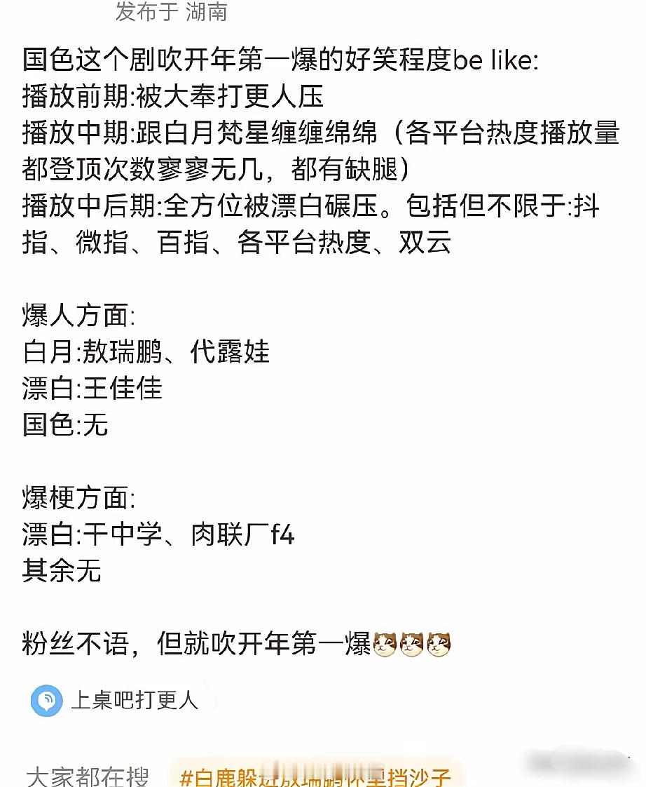 某网友评论国色芳香，这么一看好离谱啊，竟然没有可以出圈的，大家怎么看。