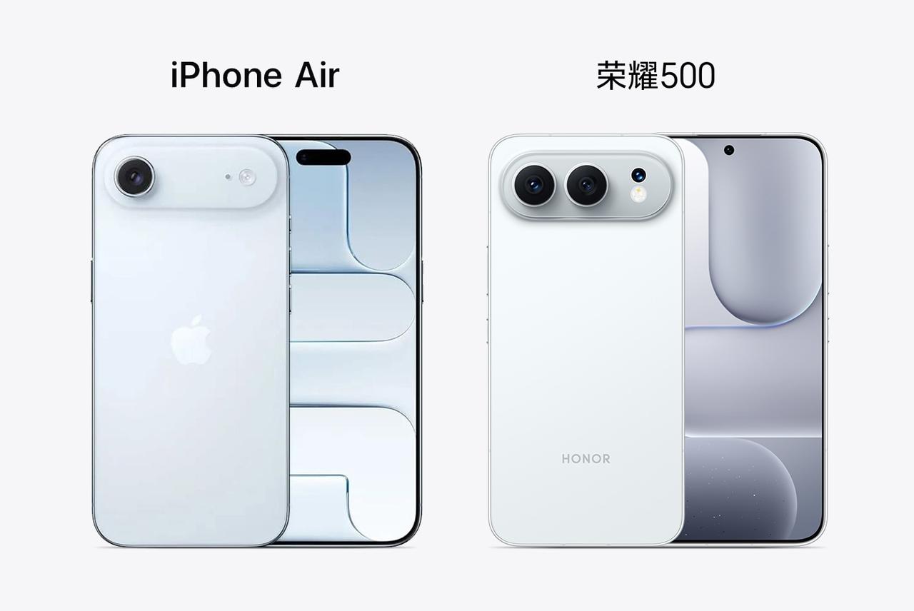 还别说，荣耀500与iPhoneAir比颜值，个人觉得还是荣耀胜出，同样是横向