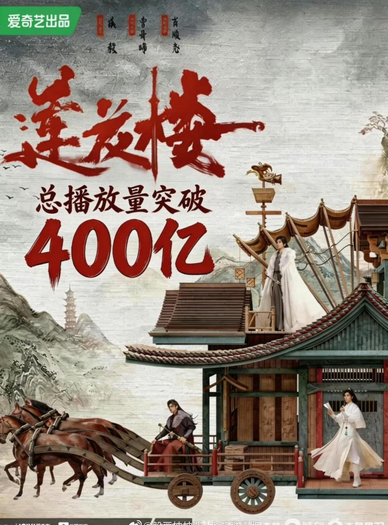 恭喜成毅《莲花楼》播放量破400亿！400亿播放量意味着《莲花楼》不仅是流量