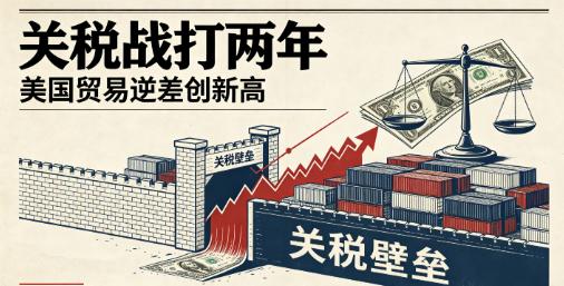 特朗普关税战打了近两年，美国却先尝到了反噬——贸易逆差非但没有如愿收窄，反而再次
