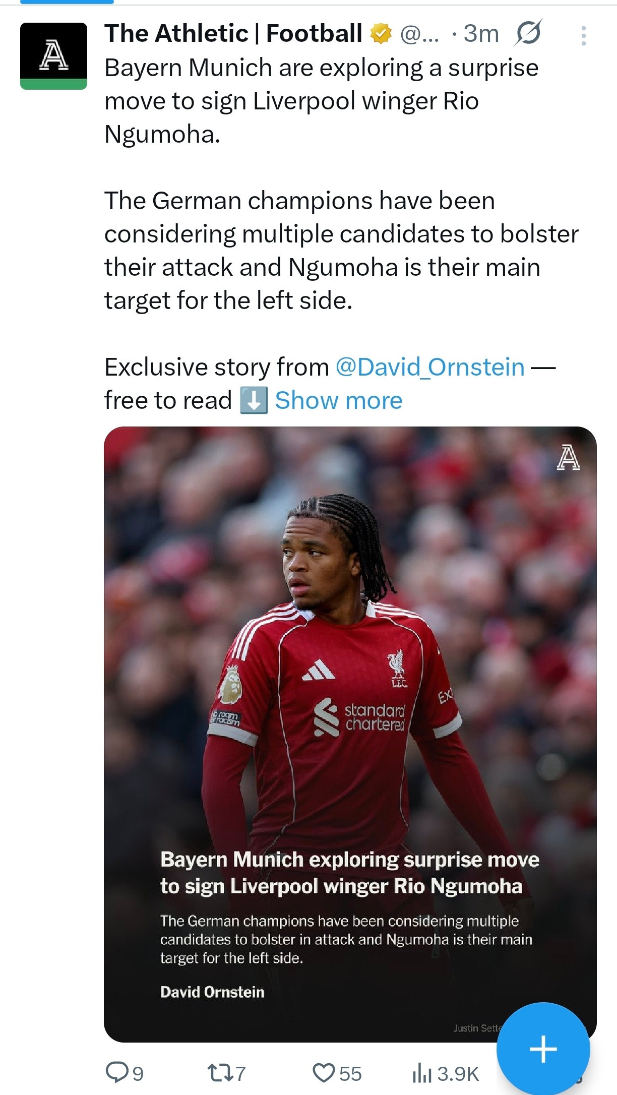 TheAthleticDavidOrnstein独家拜仁慕尼黑探索从利物