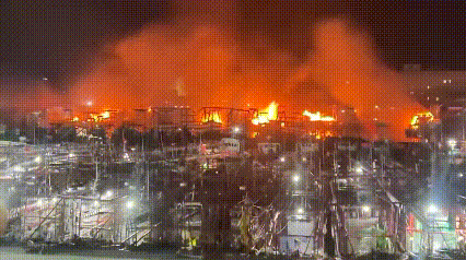 明天和意外，谁都不知道哪个先来！广西侨港27号晚上又突发大火！大片渔船被烧毁