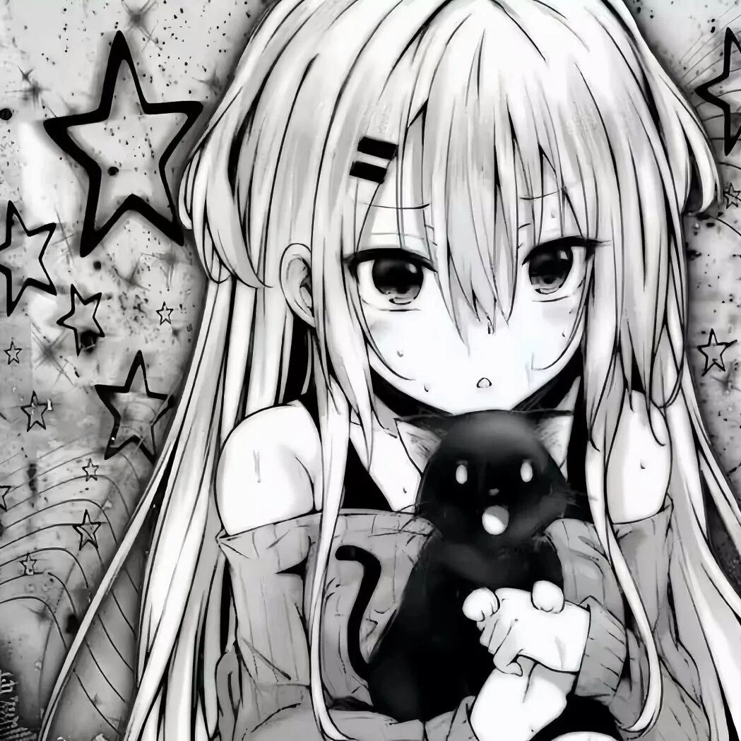 𝐒𝐡𝐚𝐫𝐞｜动漫头像｜黑白系｜甜酷女生头‎像​​​