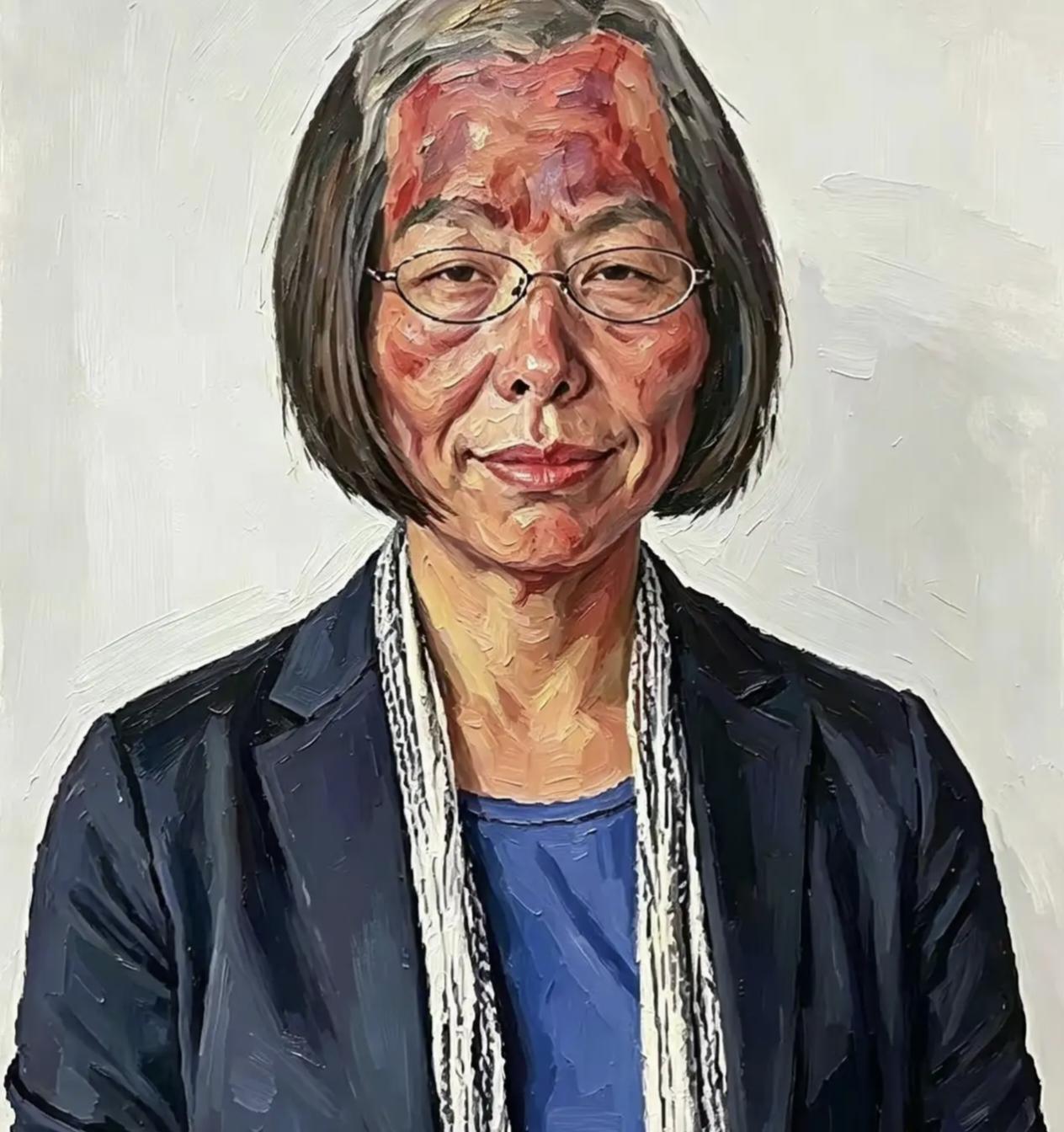 网友给丁教授画美颜自画像，本人看了都得点赞，灵感一下子就来了有人给清华美院的丁