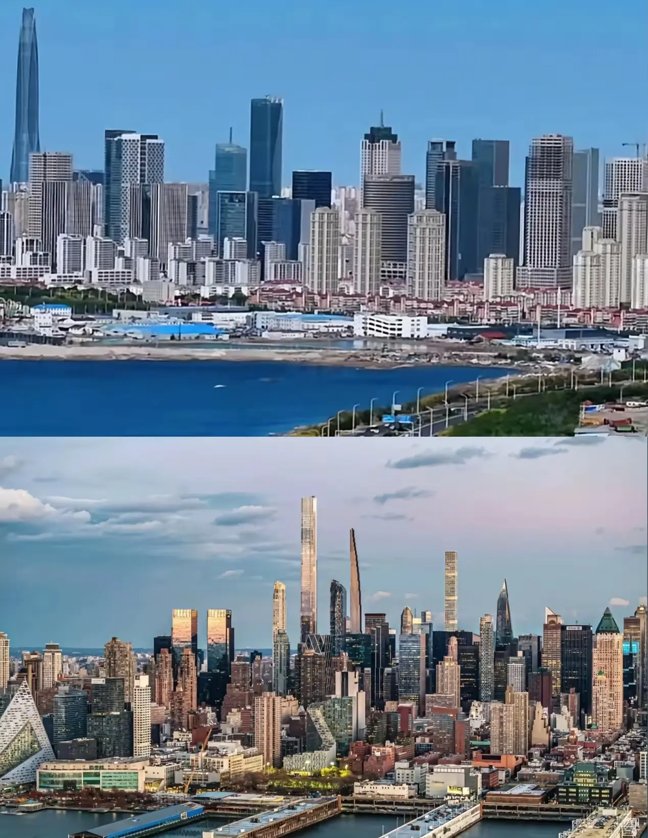 上面是天津的曼哈顿下面是美国的曼哈顿你们觉得哪个更好看