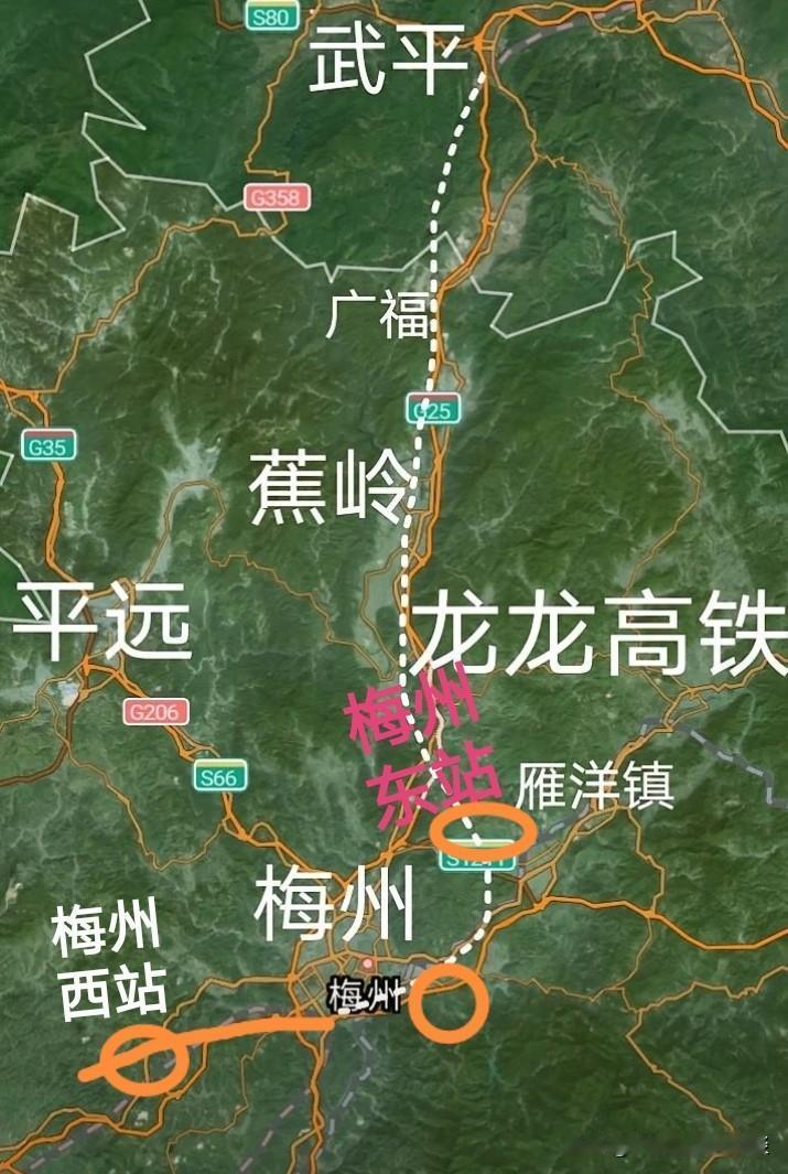 梅州在50多公里的范围内布局了3个高铁站，简直大获全胜！要知道，目前梅州