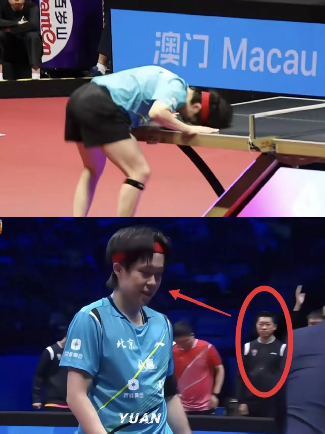 王楚钦也是热血，输了之后，还把头重重的磕在球桌上，看着就心疼……就在樊振东赢了之