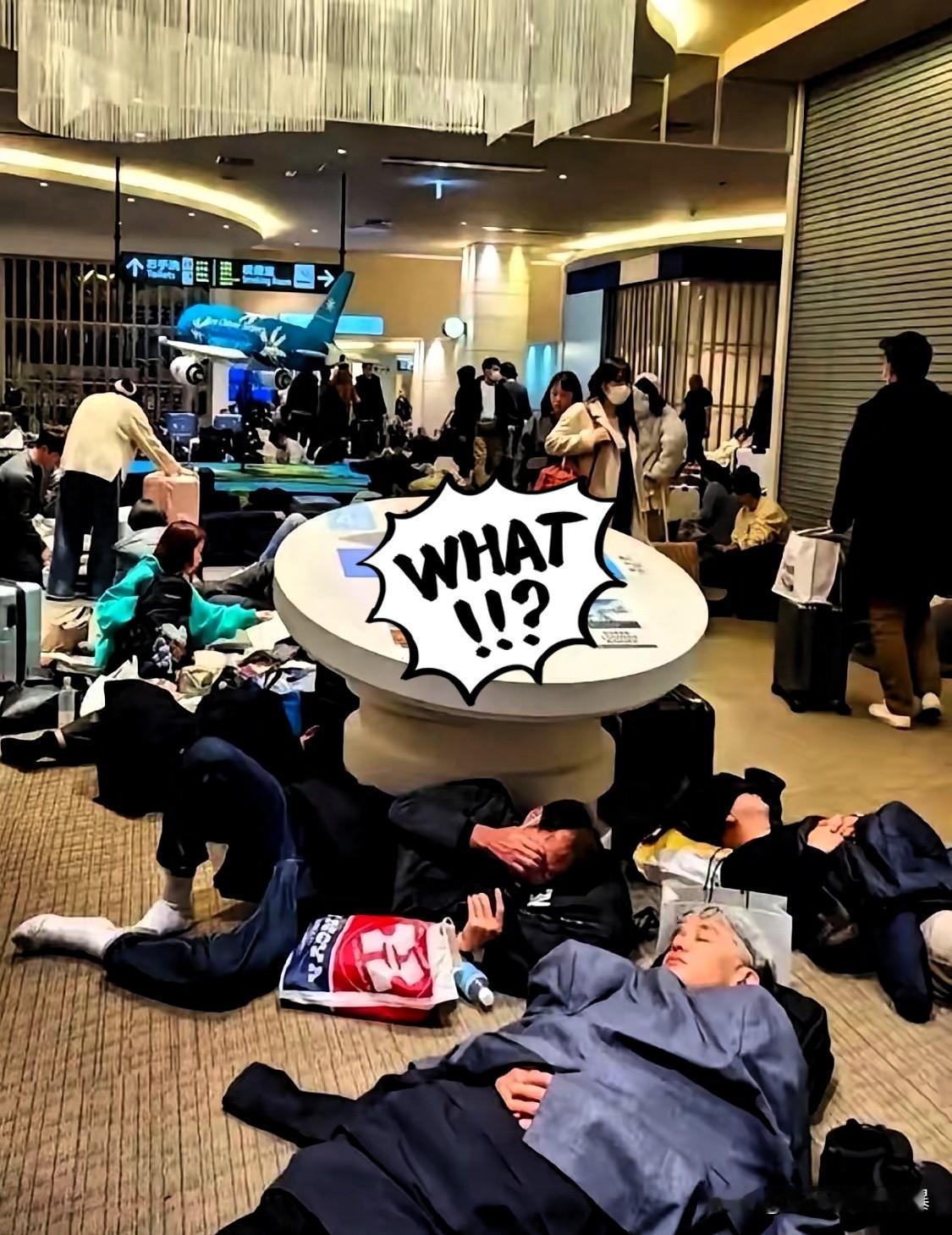 刚刷到一个视频，看得我血压直飙升！一群人滞留在日本机场，对着镜头不是骂天气，