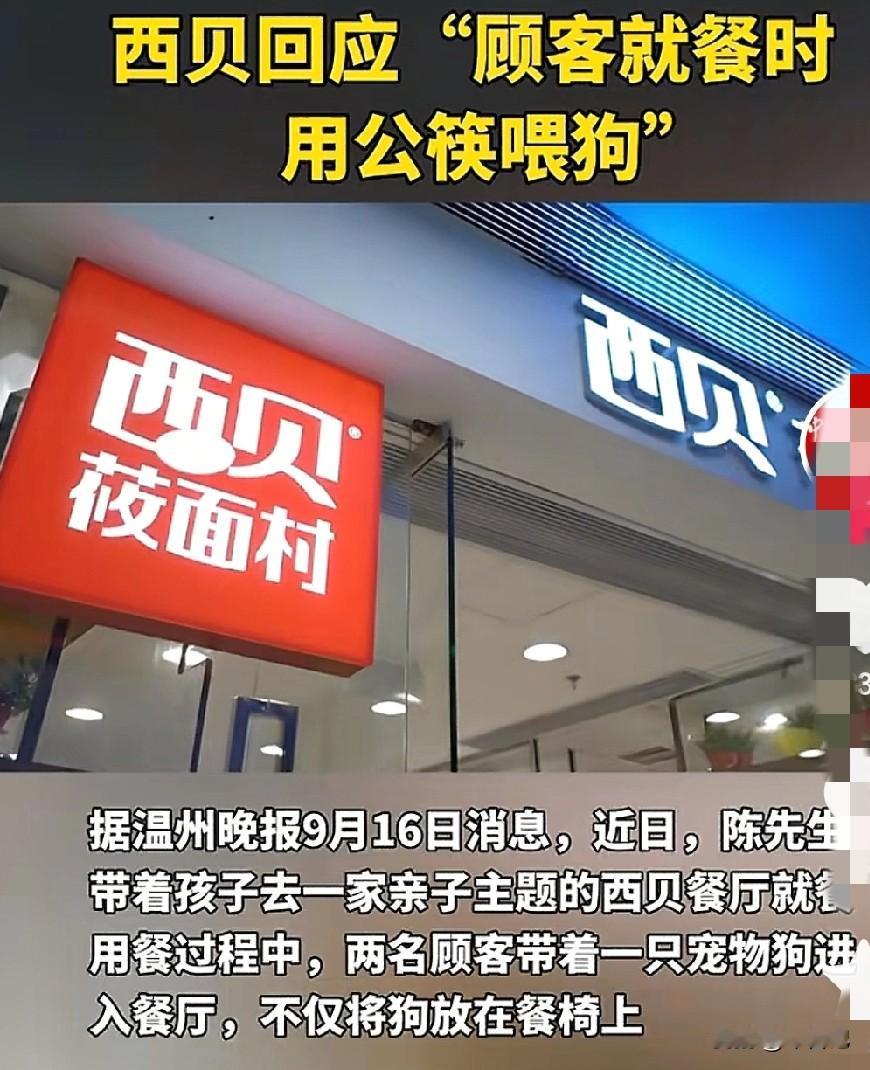 在西贝公筷喂狗1.竟还有人去西贝吃贵的预制菜。2.还拿公筷喂狗。3.这个顾