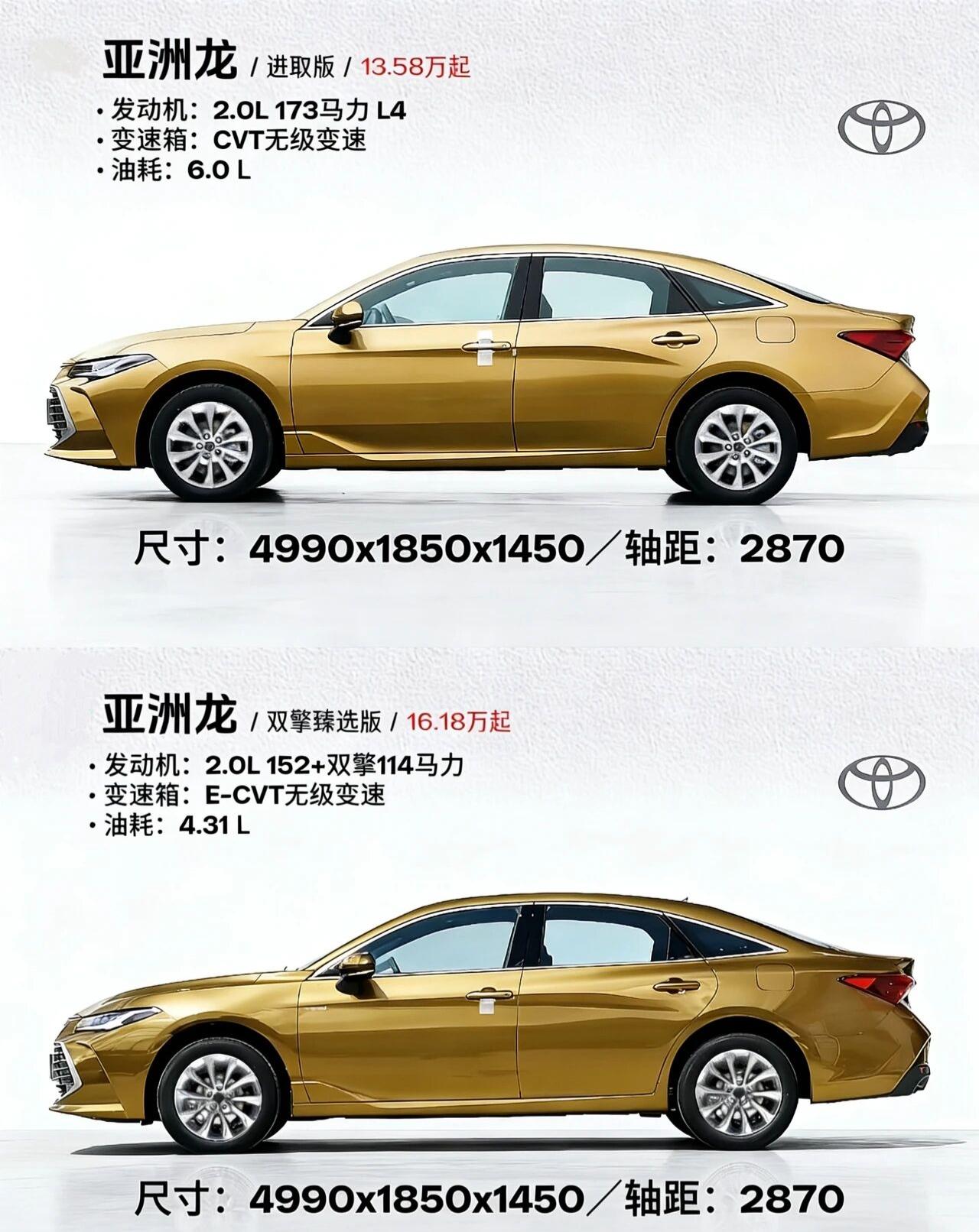 丰田亚洲龙进取版与双擎臻选版怎么选？朋友问我看中丰田的亚洲龙，问我进取版与双擎臻