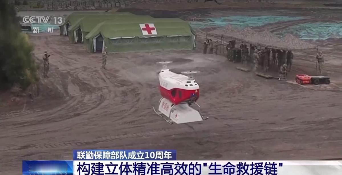 近日，我军联勤保障部队开展了一场特殊的跨海卫勤演练，国产GQ-580重载无人直升