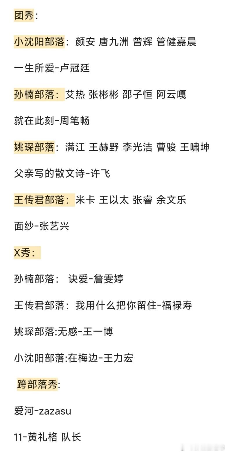 披荆斩棘2026五公组队选歌：披荆斩棘​​​