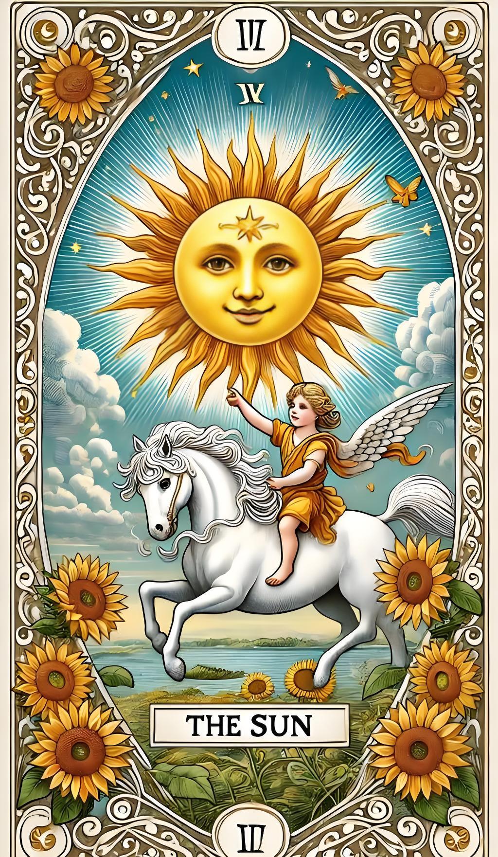 塔罗牌问人物心理状态，出现日、月、星都代表一种特定的情绪。这篇先讲太阳牌。太阳正