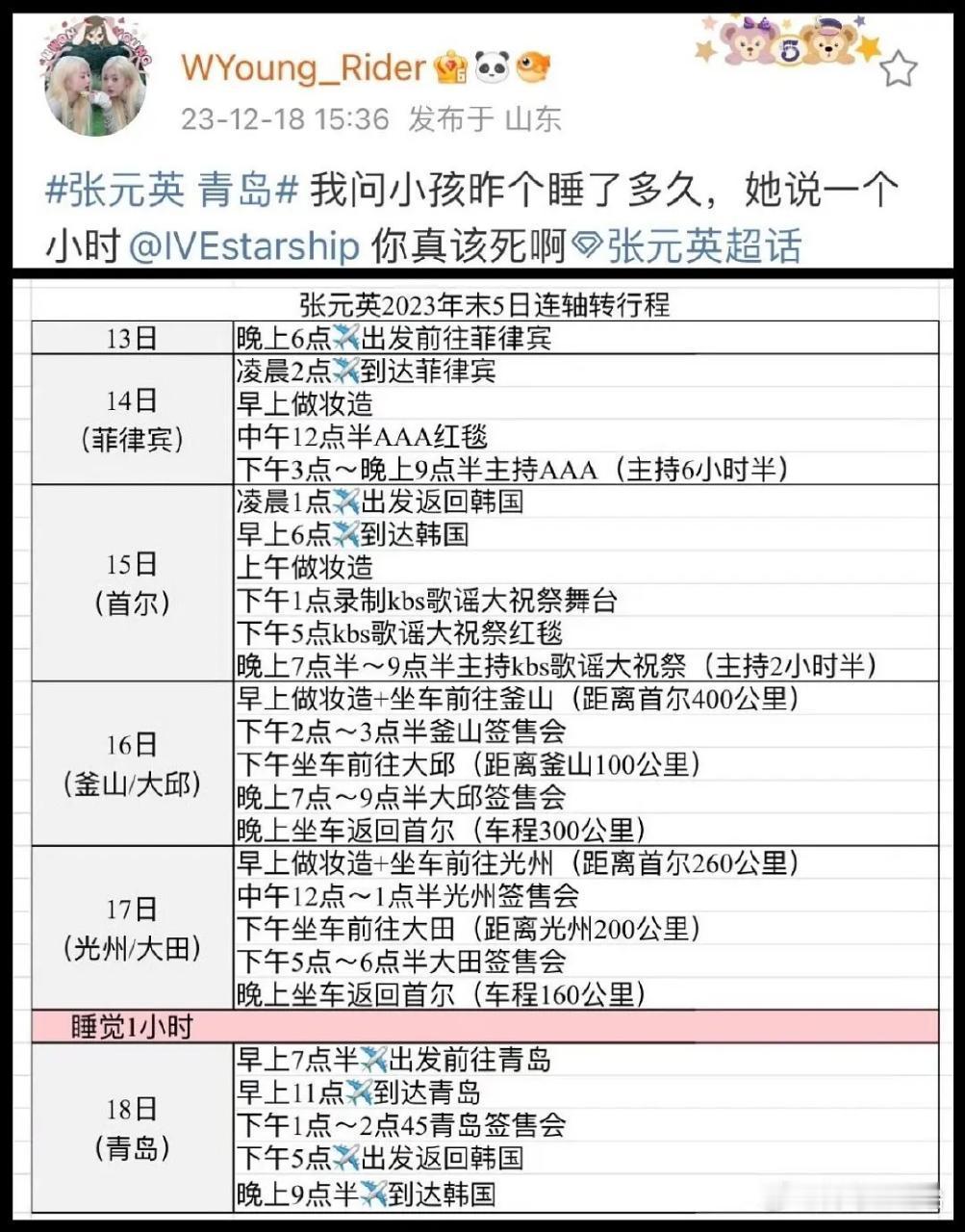 张元英极限24小时法韩往返😨​​​