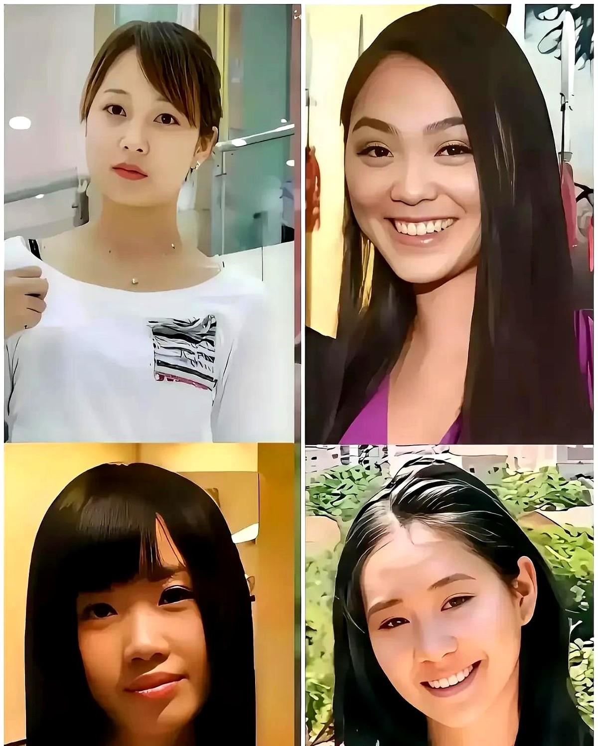 黄秋燕的两个女儿站在左边，利智的两个女儿站在右边，镜头一推，观众立刻分边站队。
