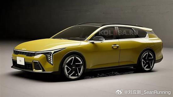 全新起亚K4旅行版渲染图曝光，整体风格与全新起亚K4Hatchback相似，有