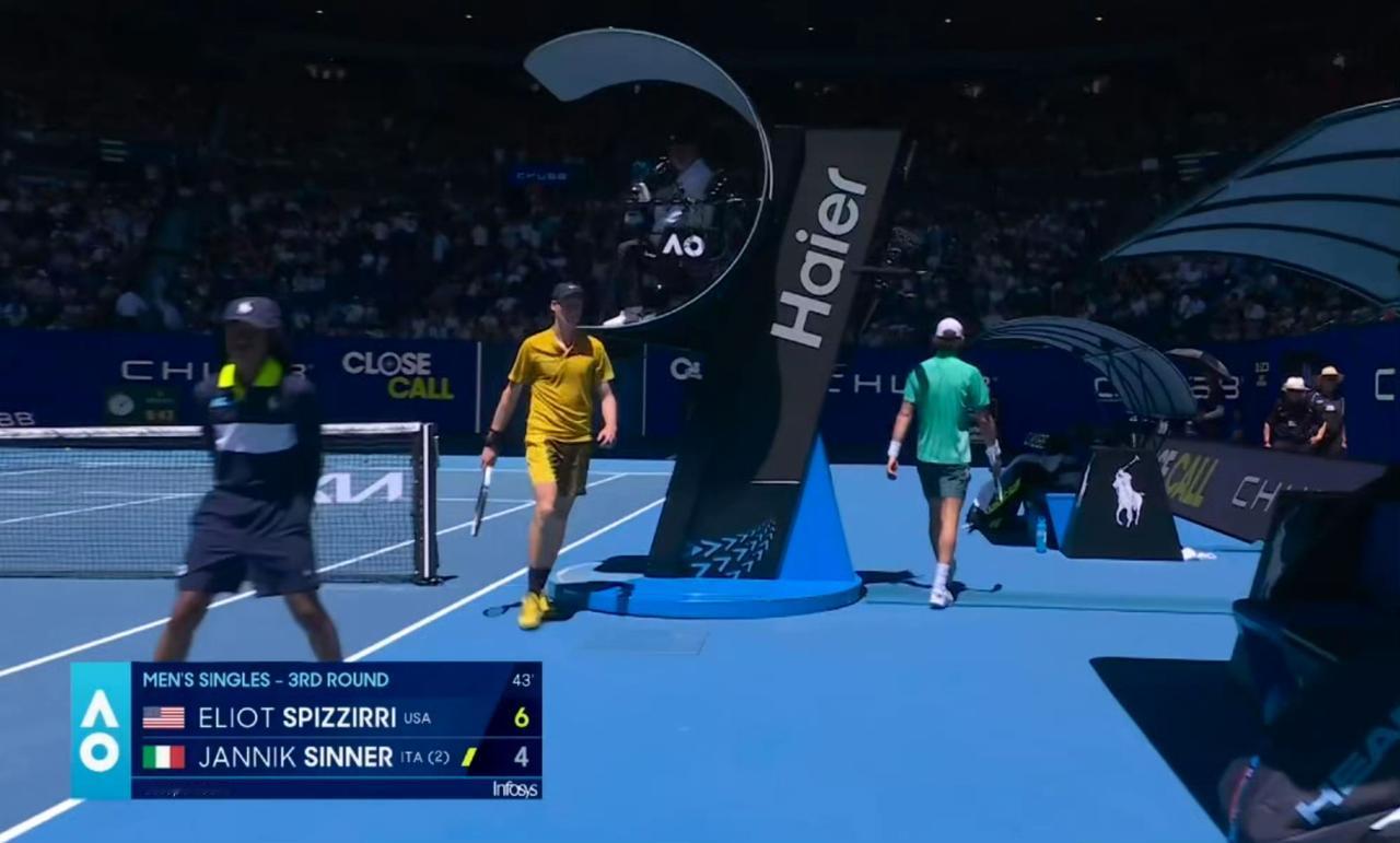 吓死药迷了！2026澳网男单第三轮，药太子4-6斯皮泽里丢掉首盘，斯皮泽里就是上