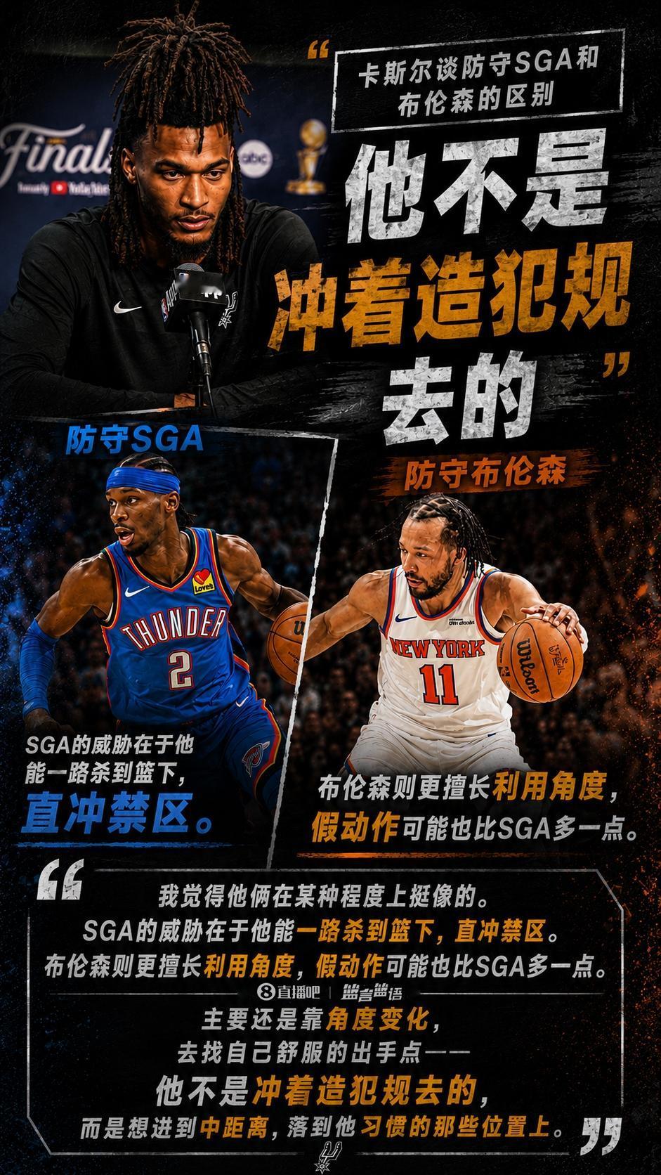 只有真正的英雄才能得到对手的尊重……看看耿直男孩卡斯尔对SGA和布伦森这两位M
