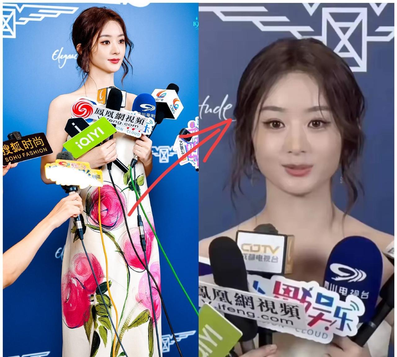 赵丽颖这条裙子好不好看根本不值得关心，现在她有个最大的问题是——她到底是染