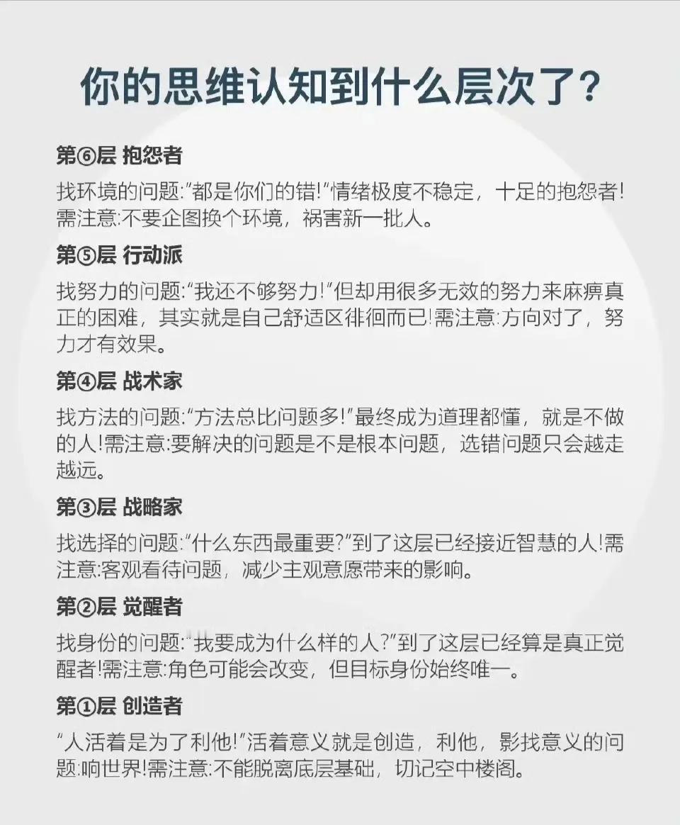 你的思维认知到什么层次了？