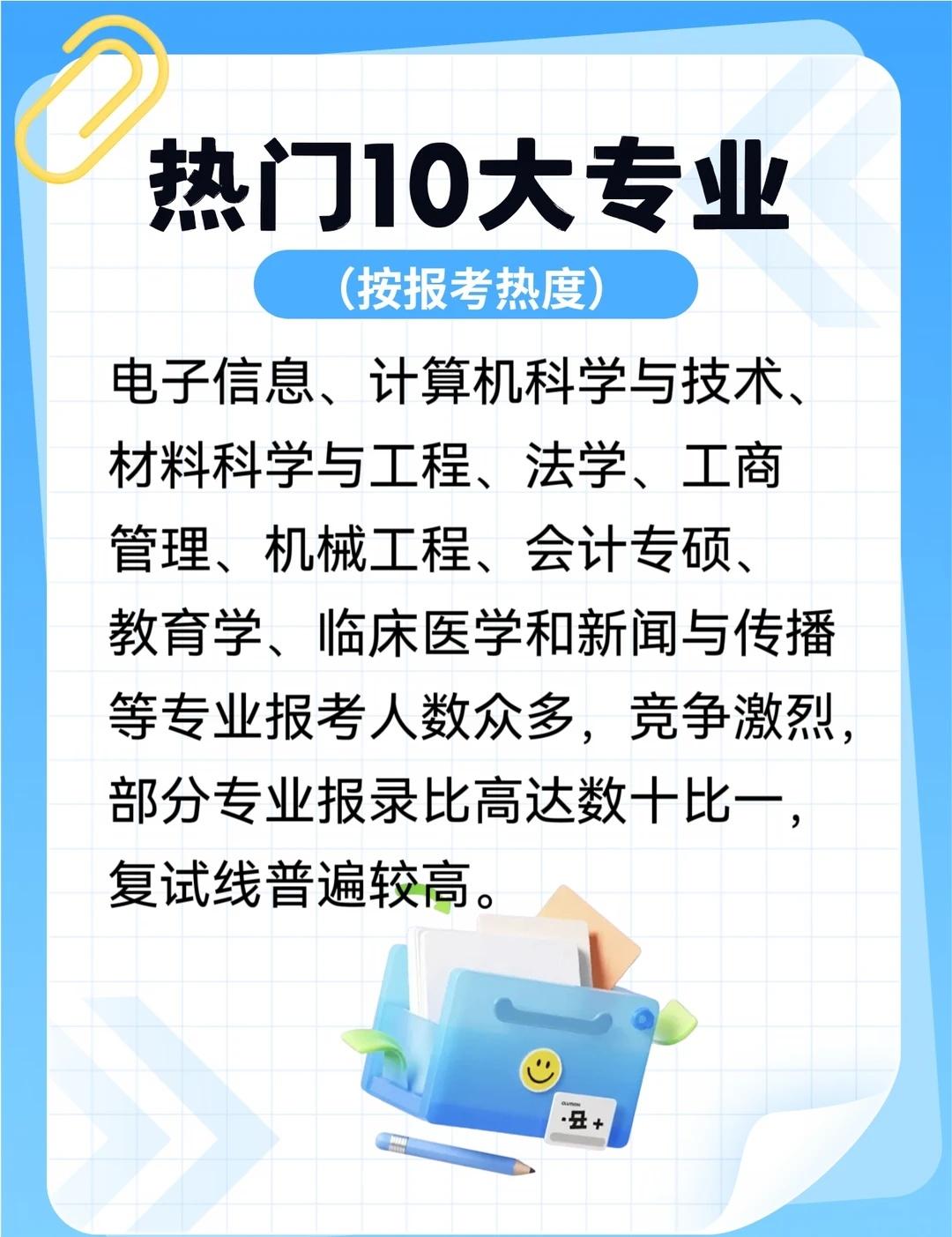 考研十大热门专业🔥竞争程度参考按报考热度整理出10个热门专业电子信息、计算