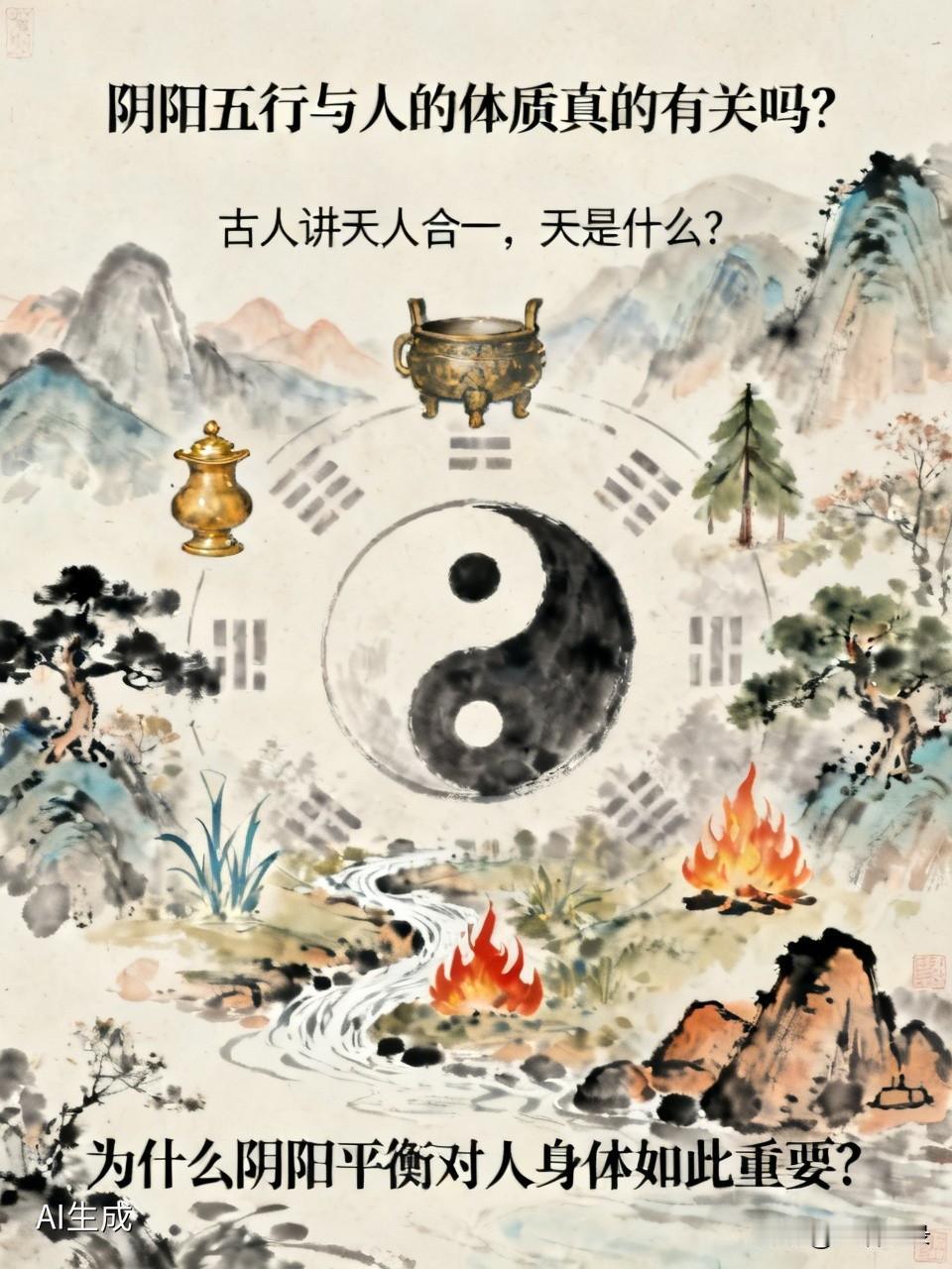 阴阳五行与人的体质关系密切。阴阳是体质之基，阳盛者体温热、性情刚明，阴盛者体寒凉