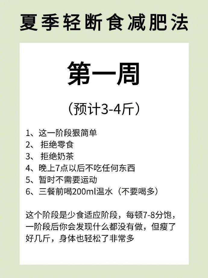 夏断食，夏天前瘦下来