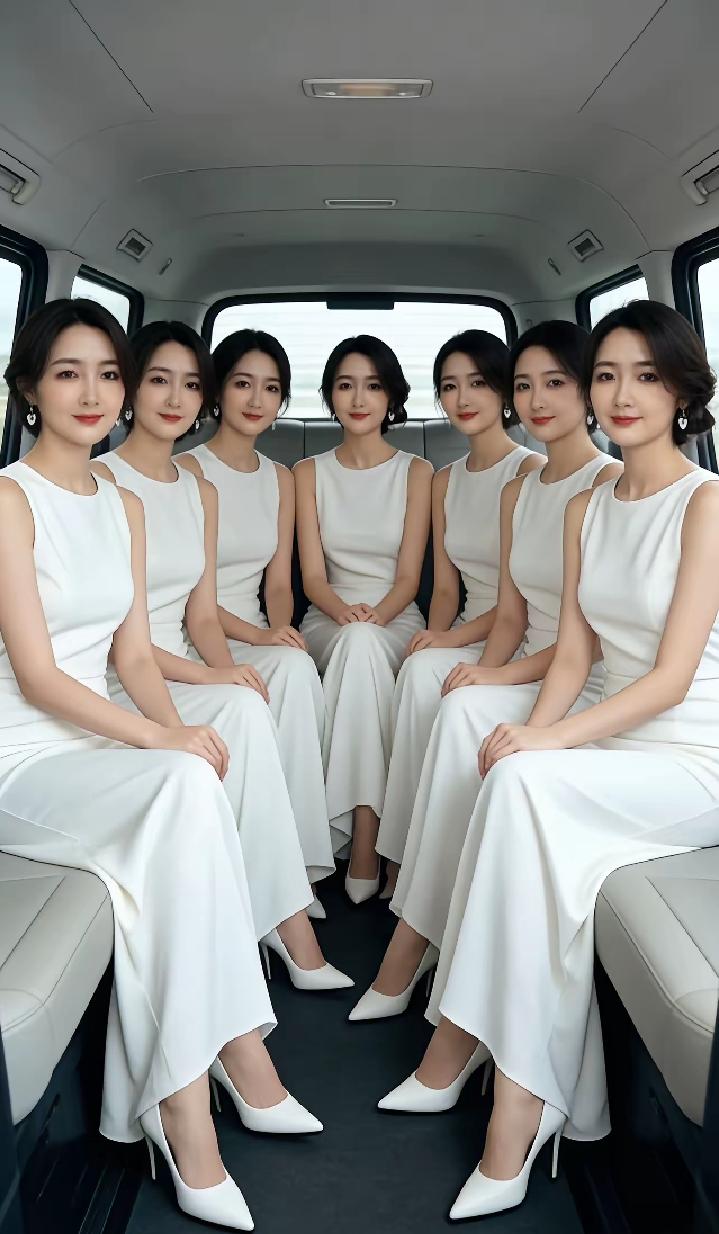 款款长裙七闺蜜，被人称为七仙女。肤白貌美赛嫦娥，高贵典雅有气质。