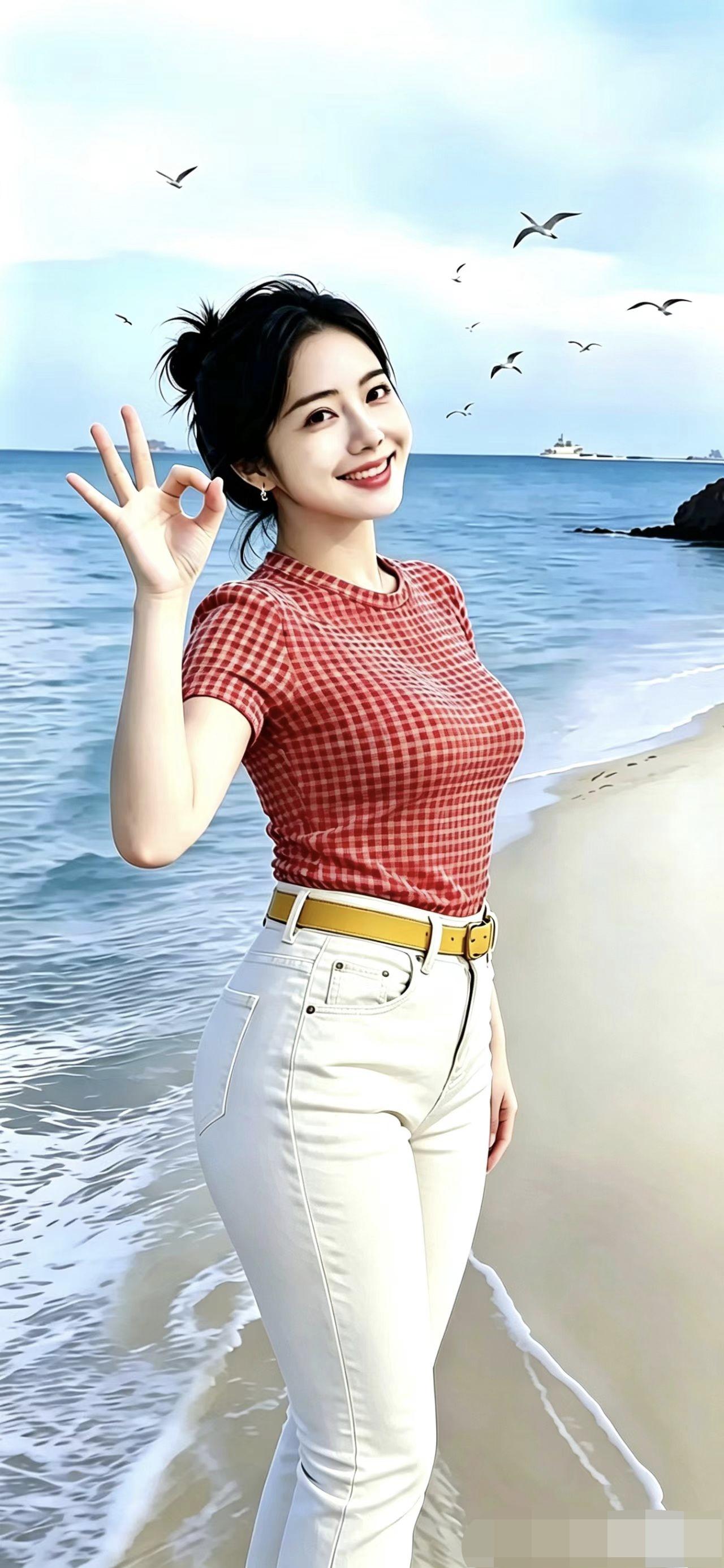 海风漫过沙滩，我和大海打一声招呼我静静站在海边，听浪花一遍遍轻拍沙滩，澄澈