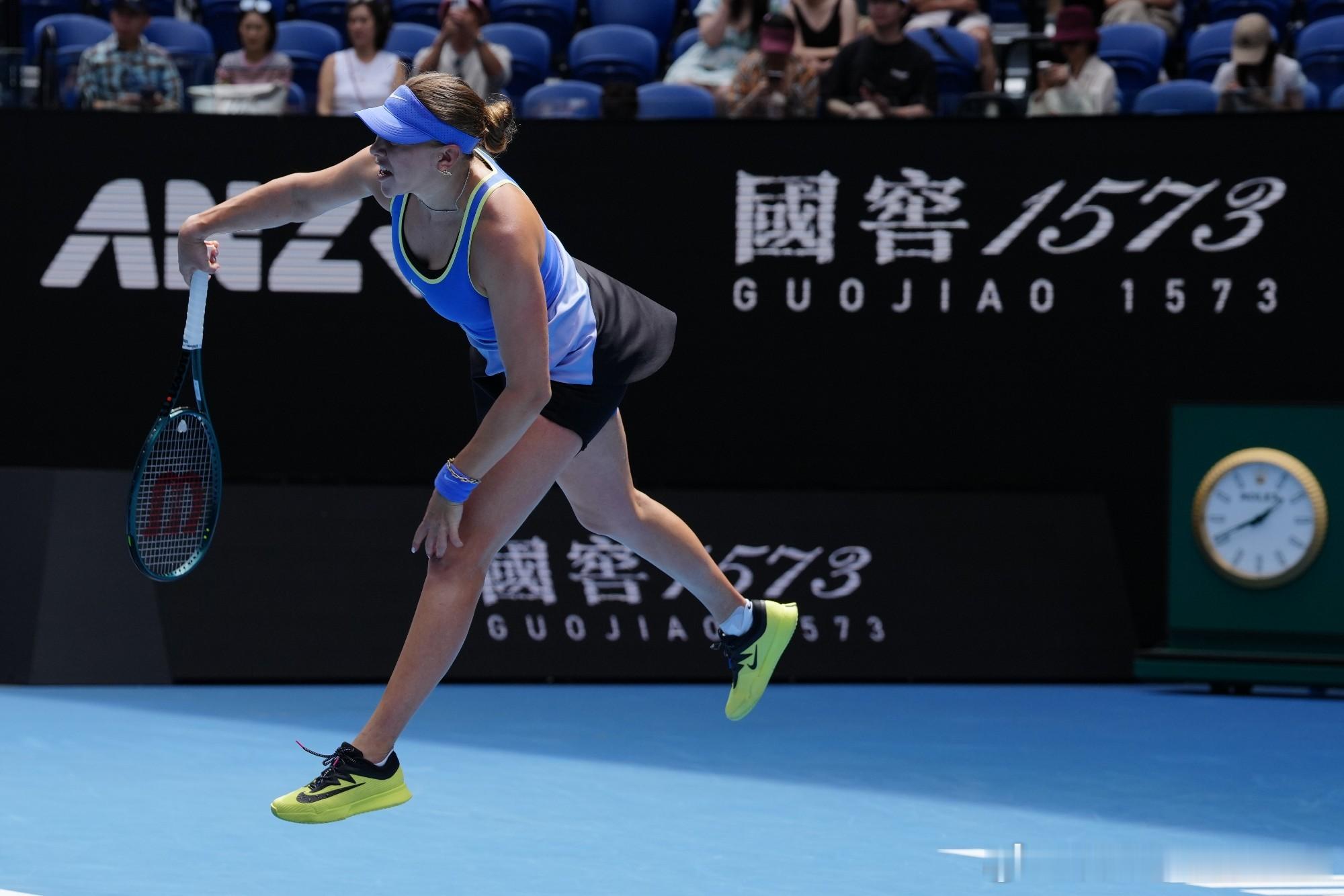 阿尼西莫娃，澳网2026八强🔓第一次在这个大满贯打进1/4决赛阶段。输给佩古拉