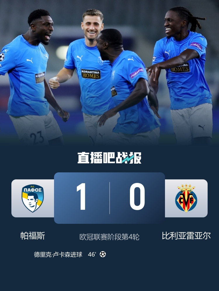 这是西甲第3? 黄潜成帕福斯欧冠首胜背景板 首发身价是对方14倍