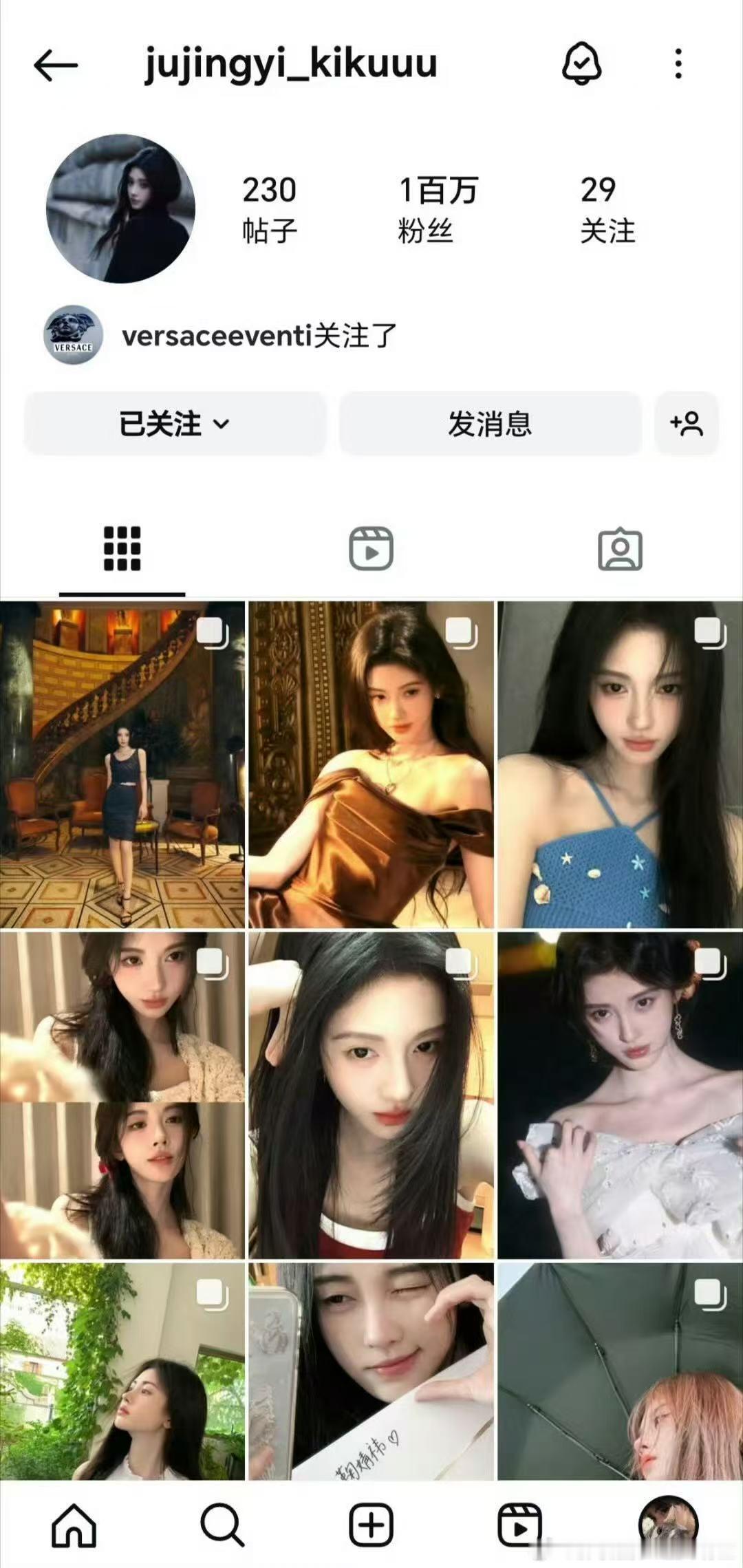 鞠婧祎ins粉丝数量破100万​​​恭喜小鞠ins粉丝破100万啦～期待小鞠带