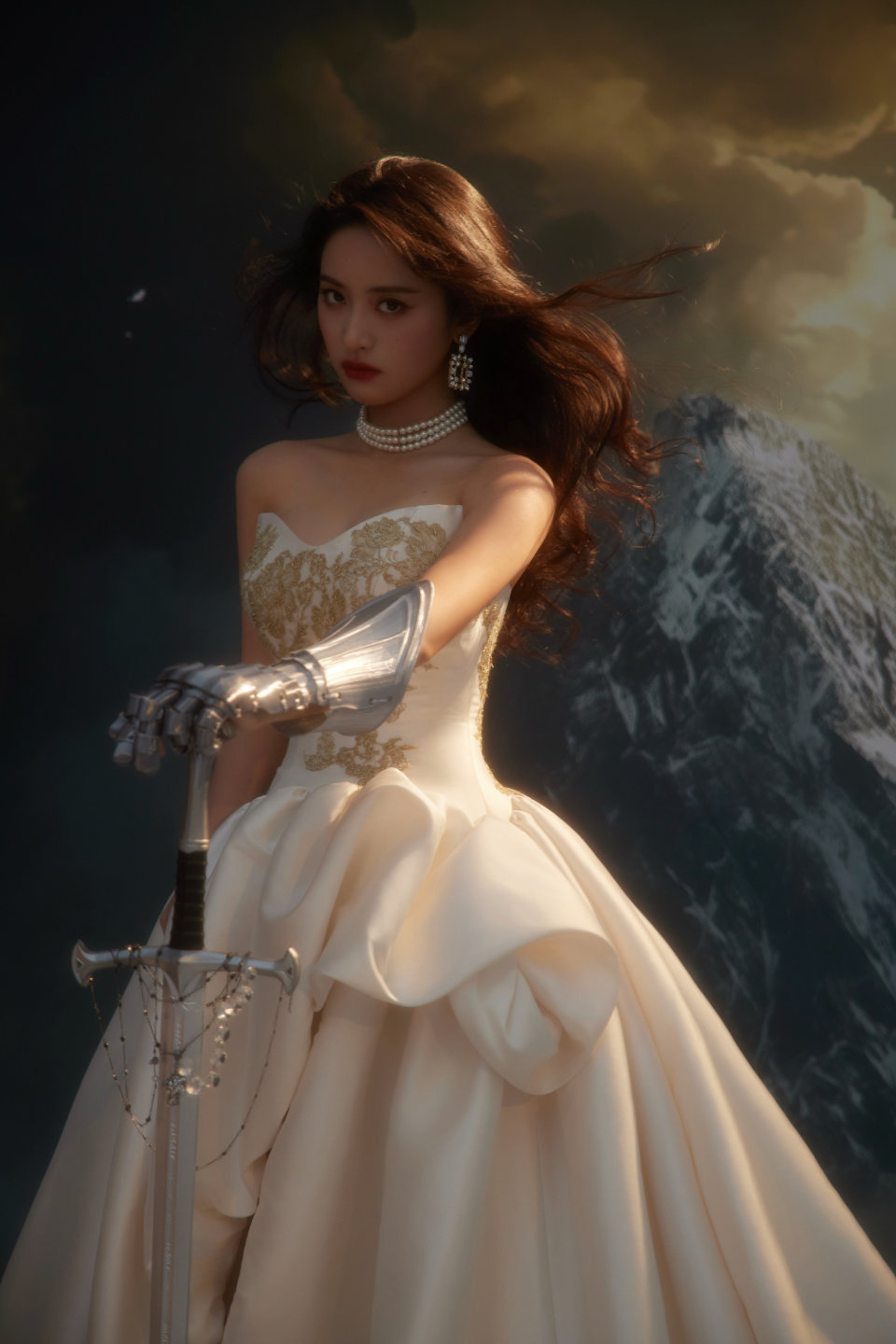 沈月合诗雨撞道具微博视界大会沈月合诗雨撞造型了吧，两个人都是宫廷风执剑少女，而且