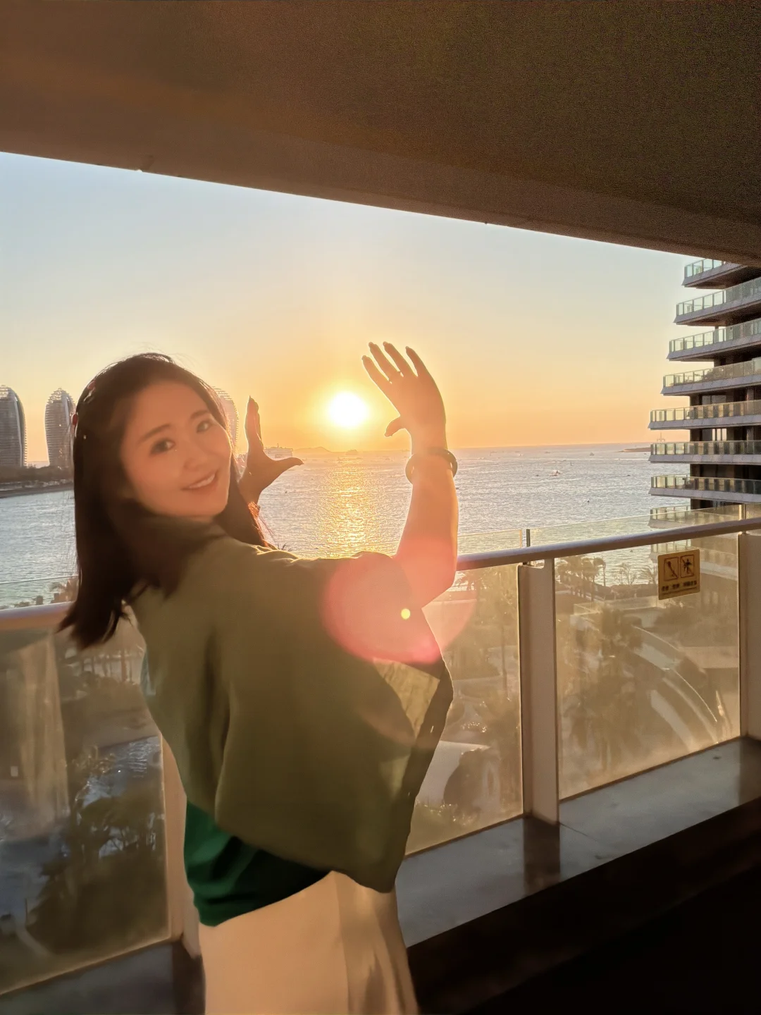 海边日落，好美啊！！