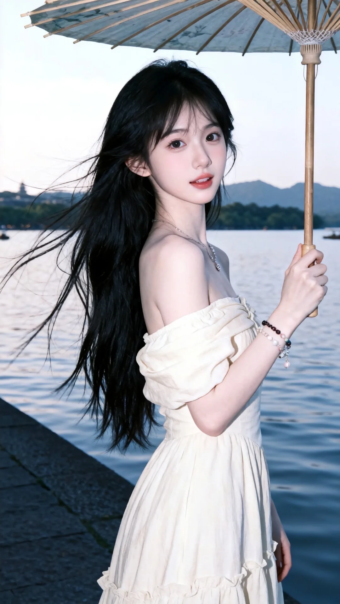 漂亮女生，真实摄影，（电影级面光：1.6），（光线追踪：1.5），（冷...