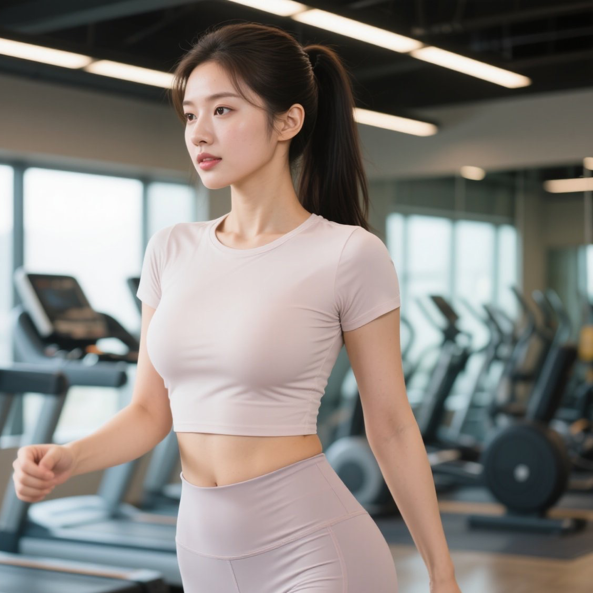 性感尤物健身时刻教科书级别的完美身材