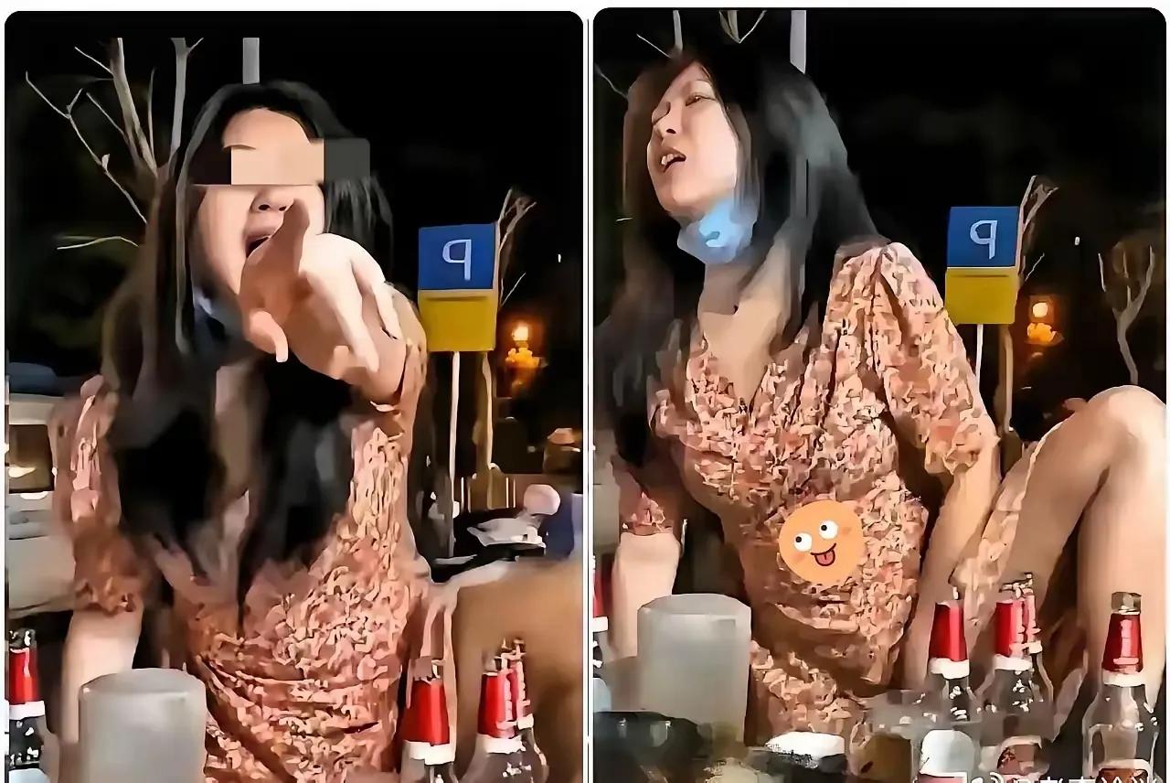 给这个女人拍照的人，看来也不是什么好人，陪着喝酒的可能是一帮男人，要不然不会让女