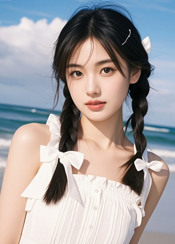 美女望向镜头，那一眼仿佛穿透了所有喧嚣！