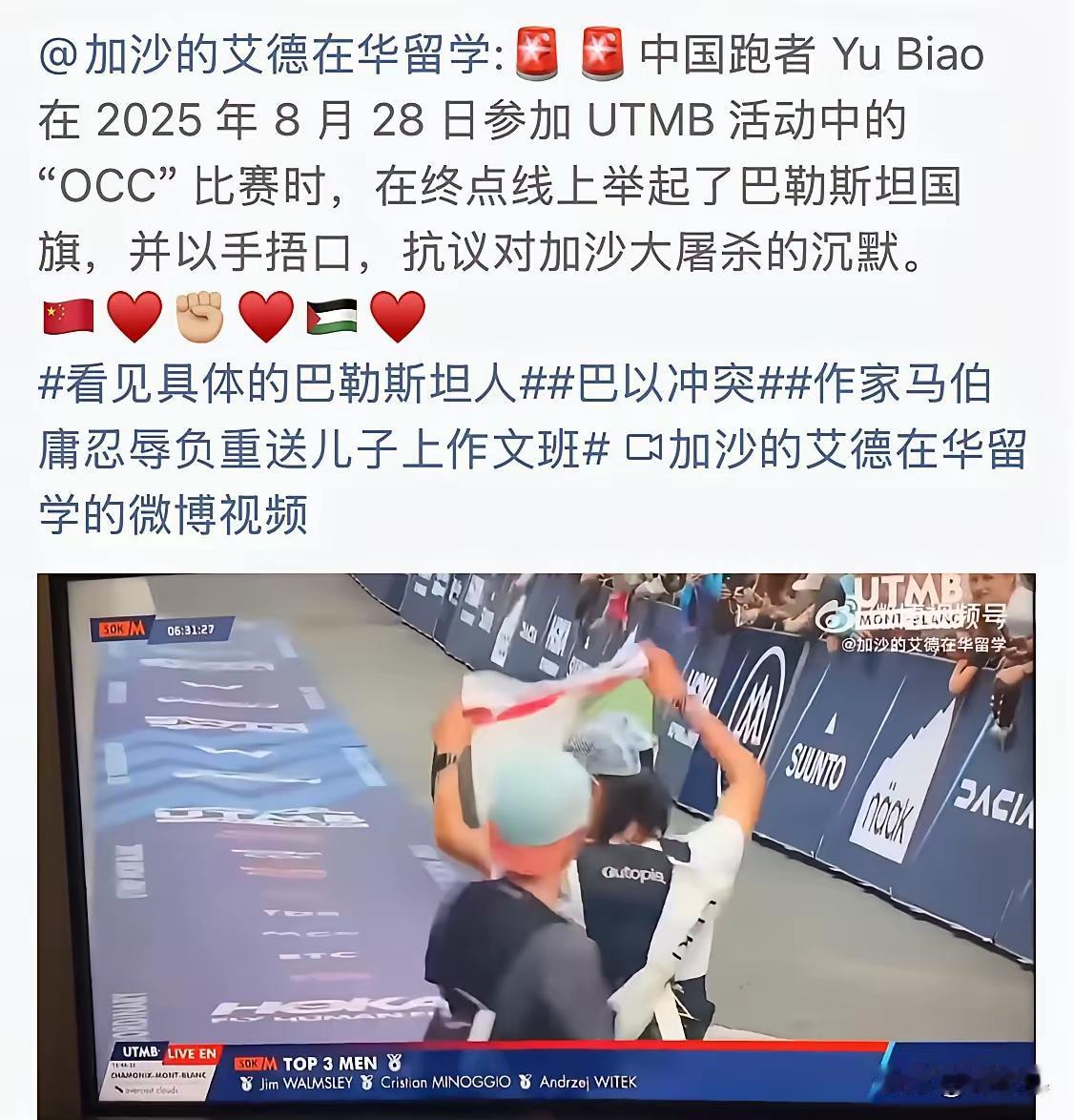有国人某某，在国际赛事上，挥舞巴勒斯坦国旗，表示支持加沙，我个人觉得这种做法毫无