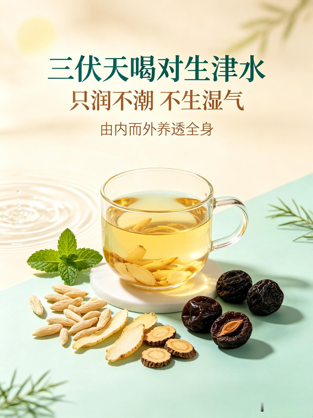 三伏天一定要喝对“生津水”！只润不潮，不生湿气，由内养透全身进入三伏天，很