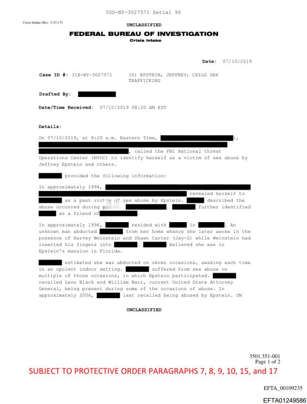 一名受害者向联邦调查局报告称，她于1996年在家中被绑架。她醒来时发现自己身