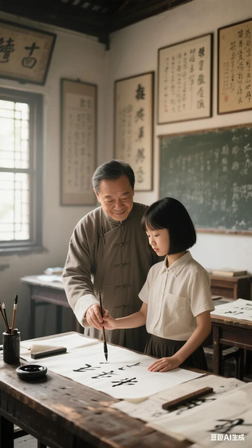 新学期刚开始，有一个男教师就被举报了。这个男教师是学校的书法教师，给初二一班上书