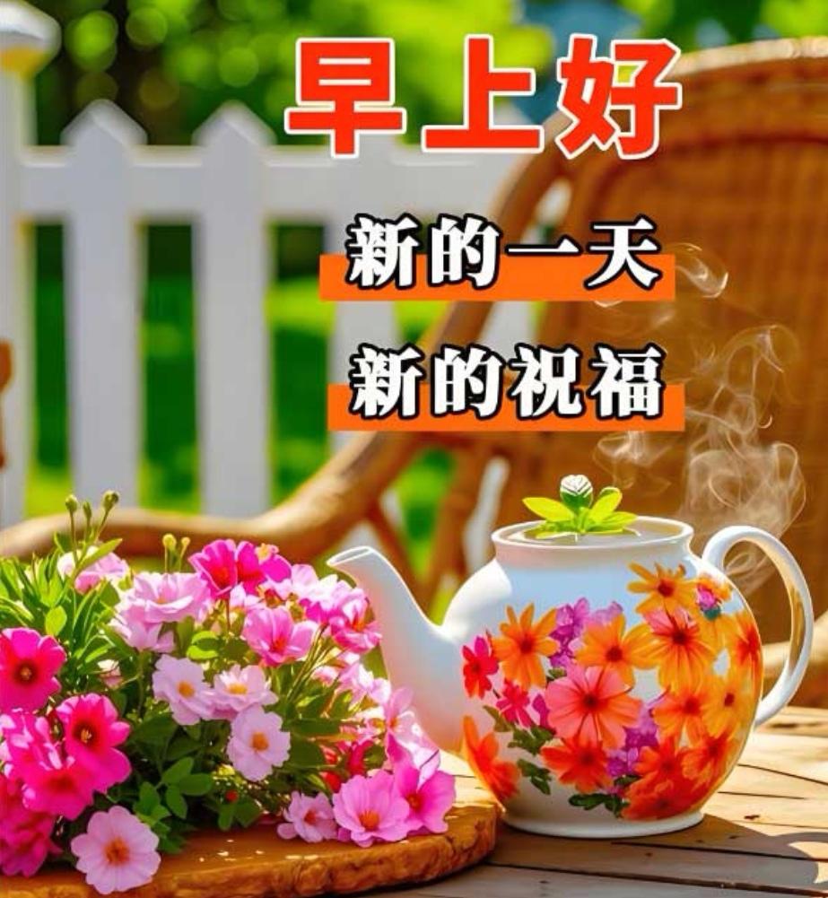 一聲早安送到耳邊，順心如意快樂一天，親切問候暖在心間，真誠祝願健康平安。