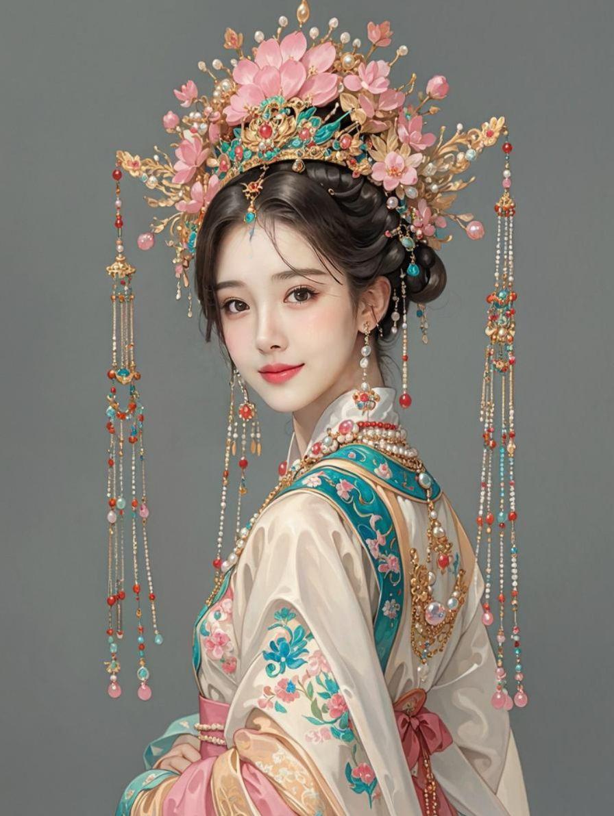 AI凤冠华服写真 原来ai写真可以这么美 人生总得有一套ai写真吧 谁...