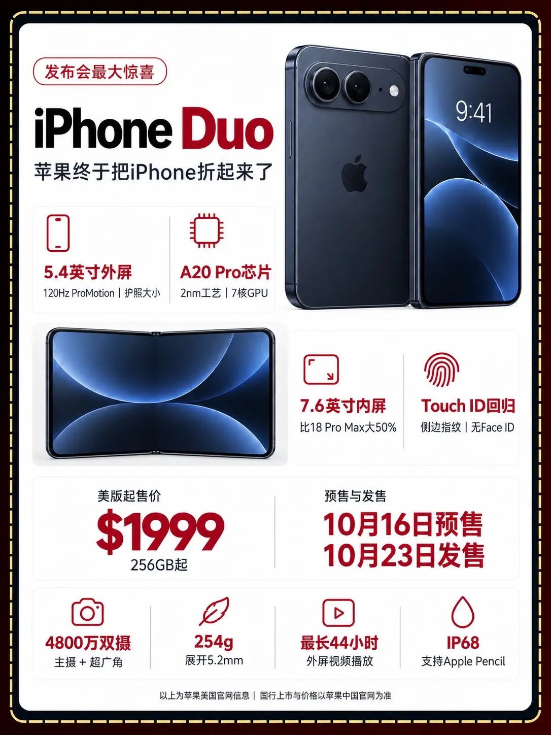 iPhone Duo正式亮相！这价格如何。假如说，我是说假如说，苹果双...