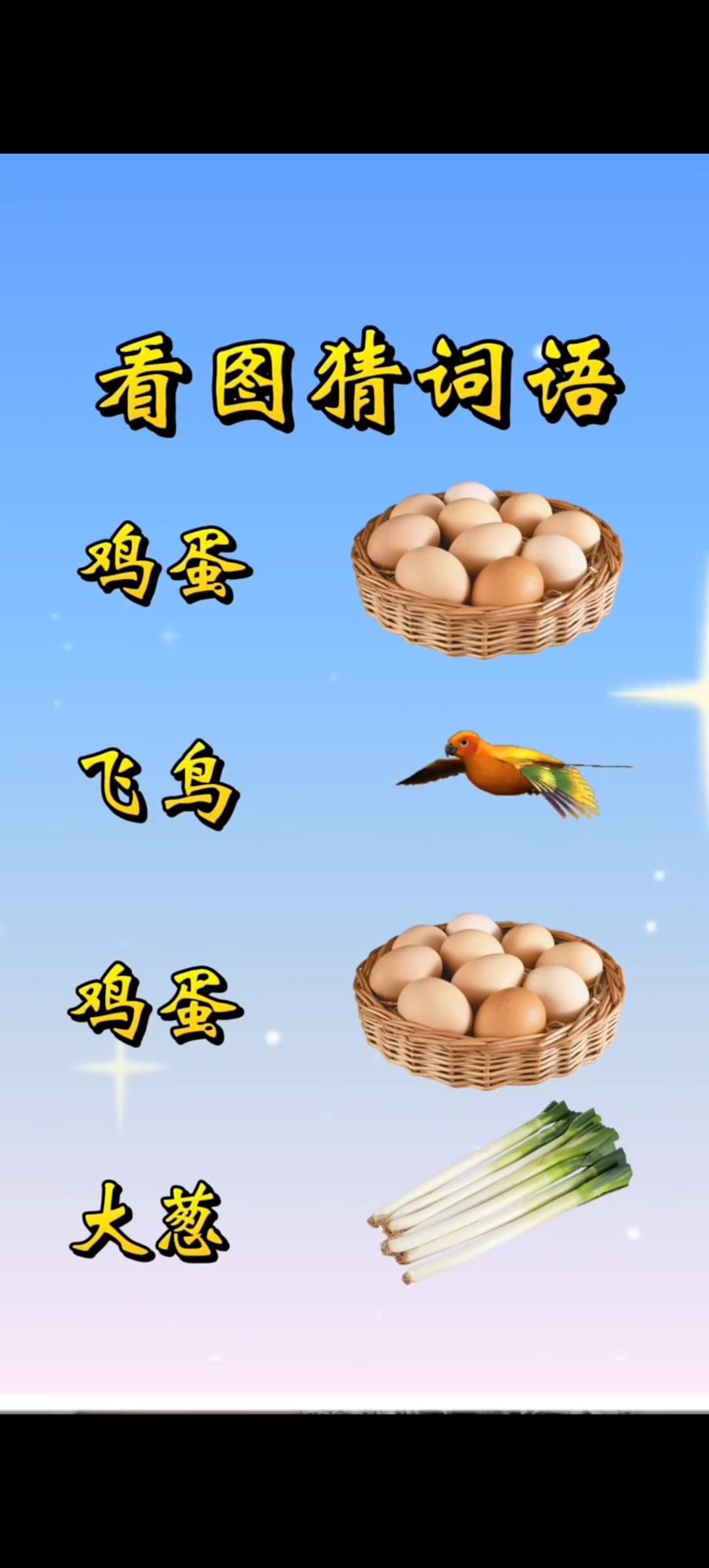  鸡蛋+飞鸟+鸡蛋+大葱，猜个词语！