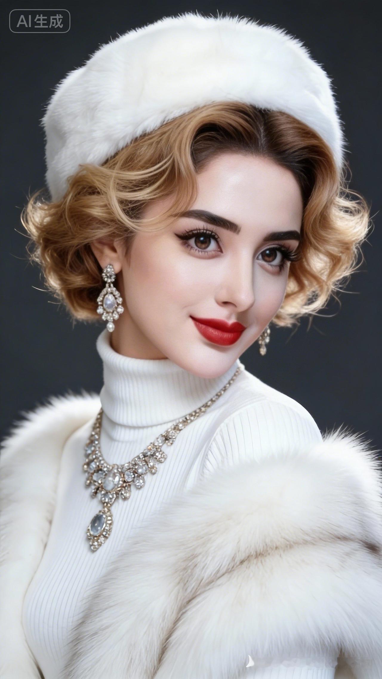 复古优雅，白皮草穿搭，红唇魅惑，尽显高贵气质！💄👗👠