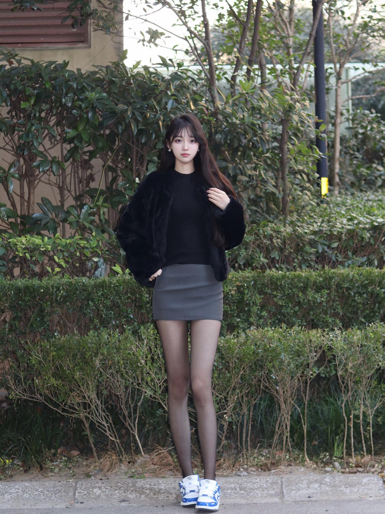 光腿神器+运动鞋+毛绒外套冬天不冷还时尚光腿神器女士光腿神器裸肤感光腿神