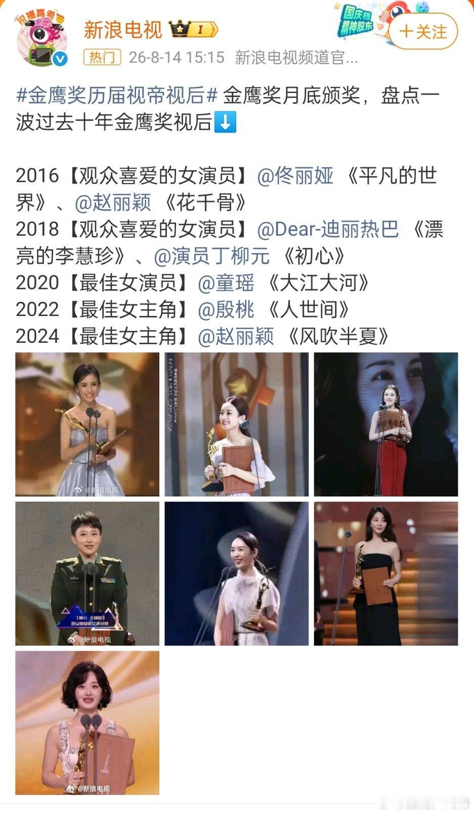 金鹰奖历届视帝视后谁最实至名归谁最水？